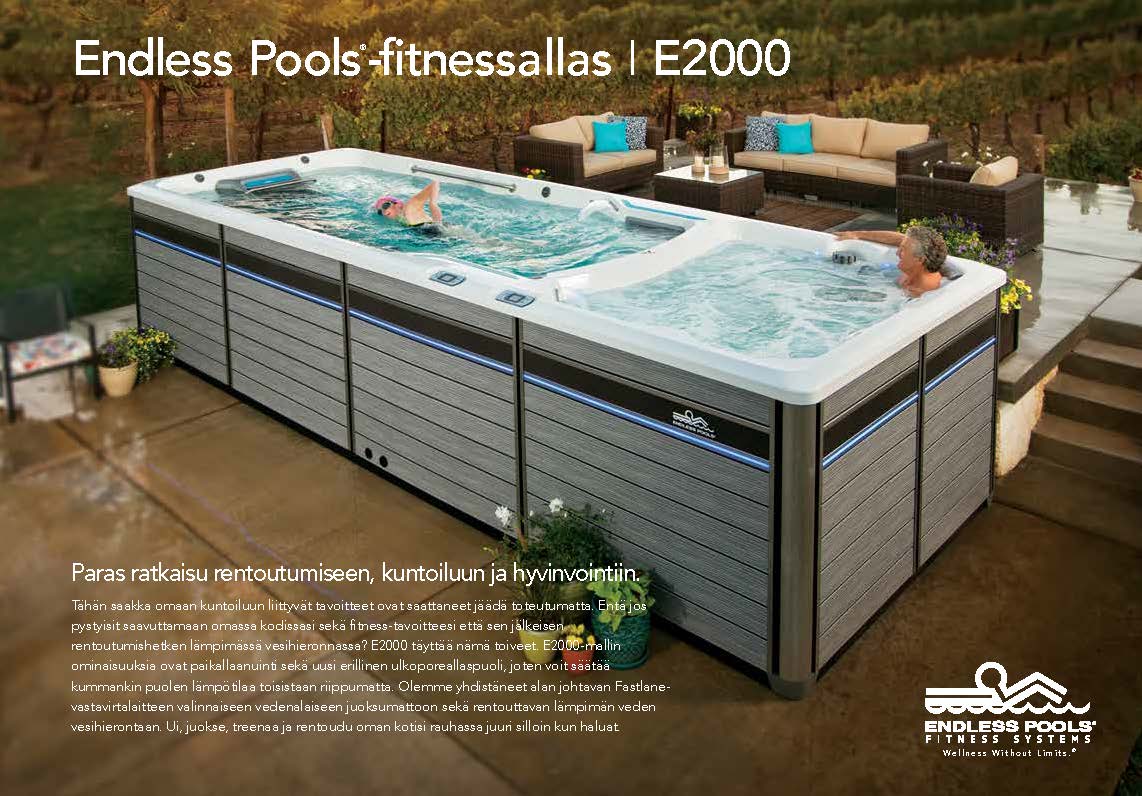 Endless Pools fitnessaltaan E2000 esitteen kansikuva