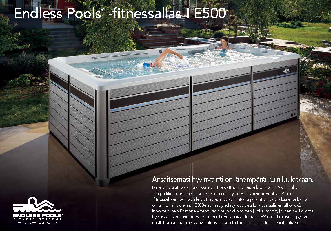 Endless Pools fitnessallas e500 esitteen kansikuva