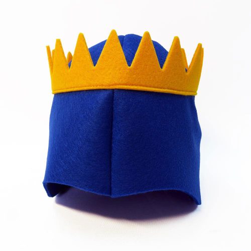 Kylpyhattu Kirami King Eric keltainen kruunu sinisessä hatussa