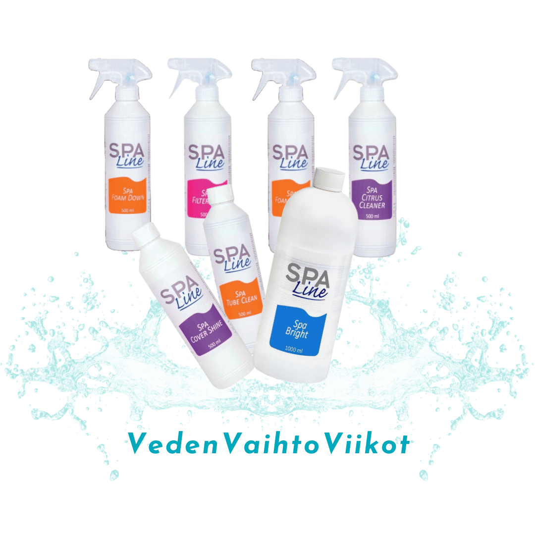 VedenVaihtoViikot spaline ulkoporealtaan puhdistustuotteet KuumaLähde SpaLine puhdistustuotteet tarjous