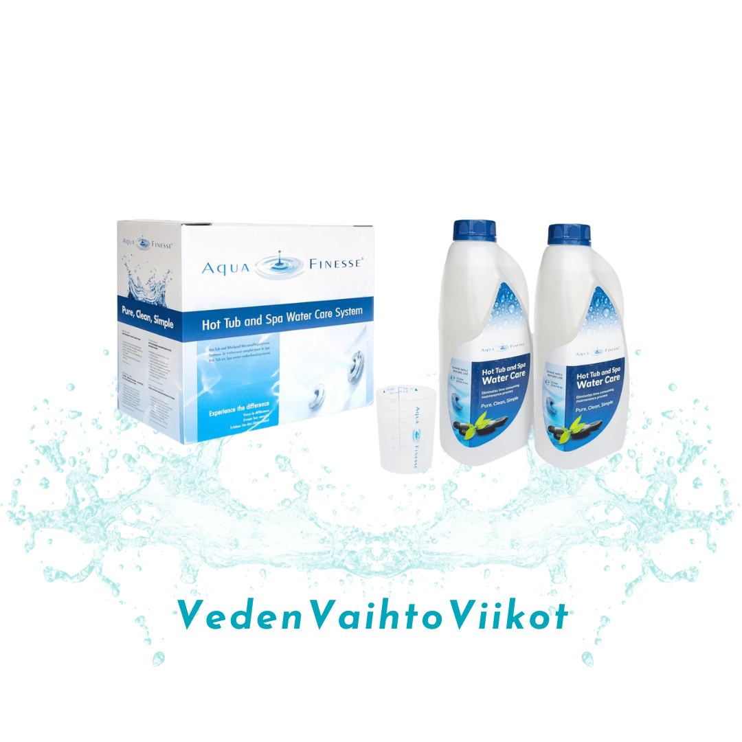 VedenVaihtoViikot ulkoporealtaan aquafinesse vedenhoitosarja KuumaLähde AquaFinesse vedenhoitoaine tarjous