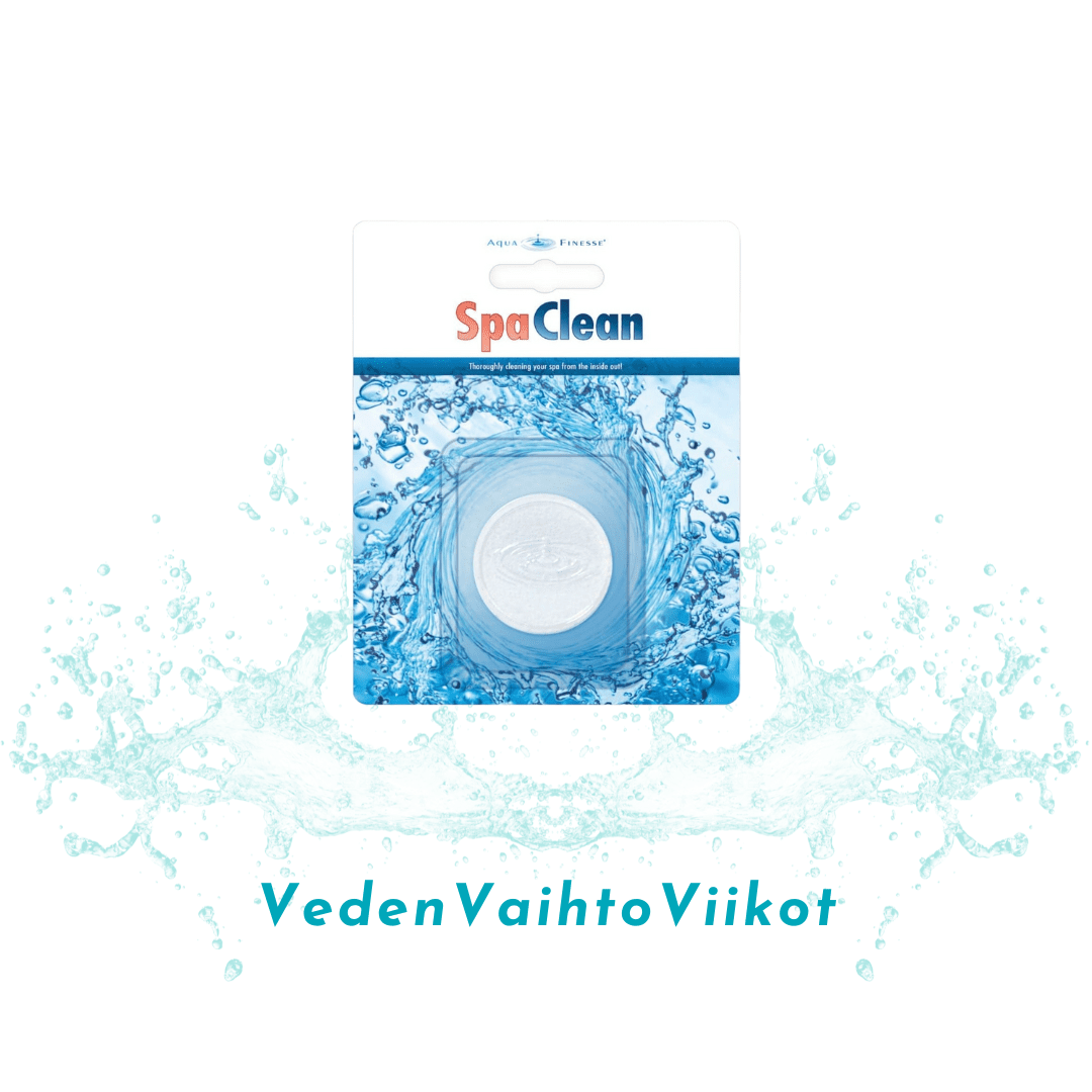 VedenVaihtoViikot ulkoporealtaan putkiston puhdistus spacelan Kuumalähde SpaClean putkiston puhdistustabletti tarjous