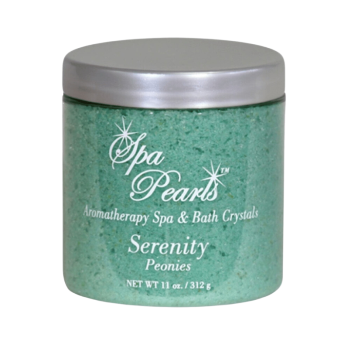 Spa Pearls Serenity kylpysuola. Tuoksu pioni kukat. Kylpysuola väriltään vihreää.