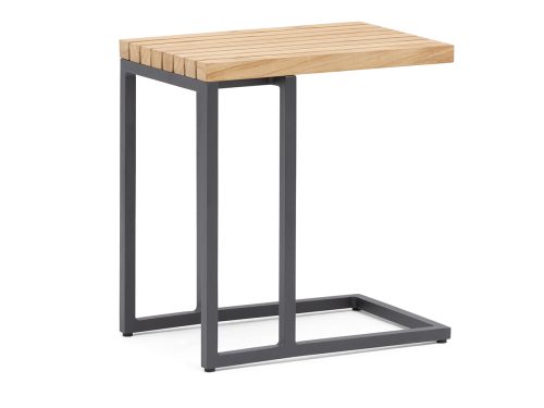 hillerstorp-oxelunda-sivupöytä-apupöytä-pöytälevy-tiikkipuusta-ja-musta-alumiinirunko