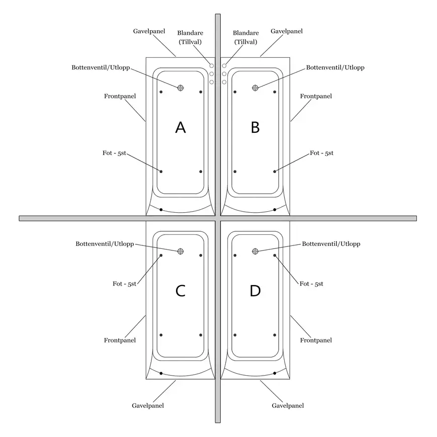 Comfornette London kylpyamme, 158cm - Image 3
